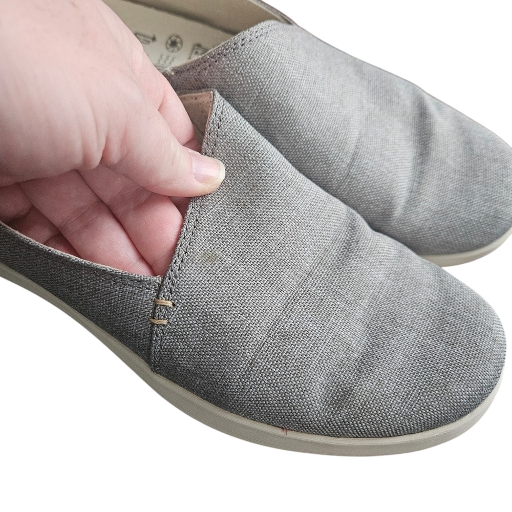 Chaco Gray Canvas Slip-On Flats with Tan Heel Accent - Picture 5 of 8
